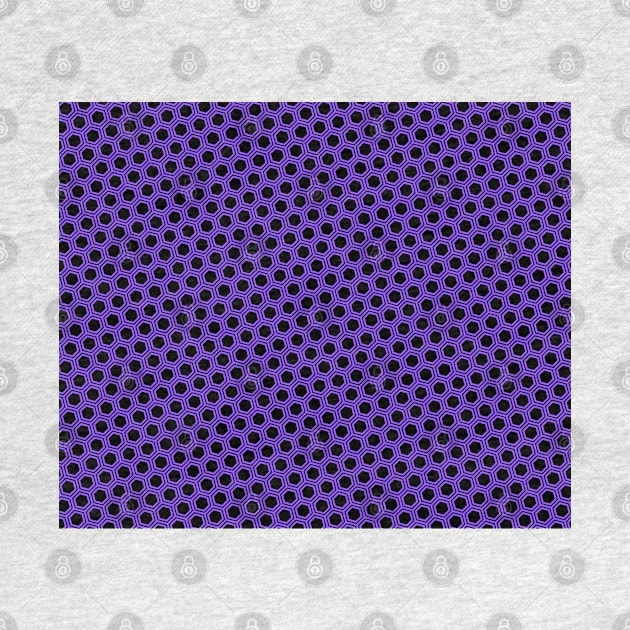 Pattern hexagonal purple on black background by la chataigne qui vole ⭐⭐⭐⭐⭐